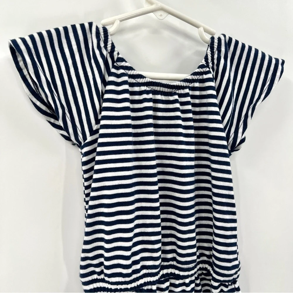 JUMPING BEANS Kid's Blue & White Stripe Lemon Print Casual Romper Size 4T